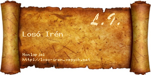 Losó Irén névjegykártya